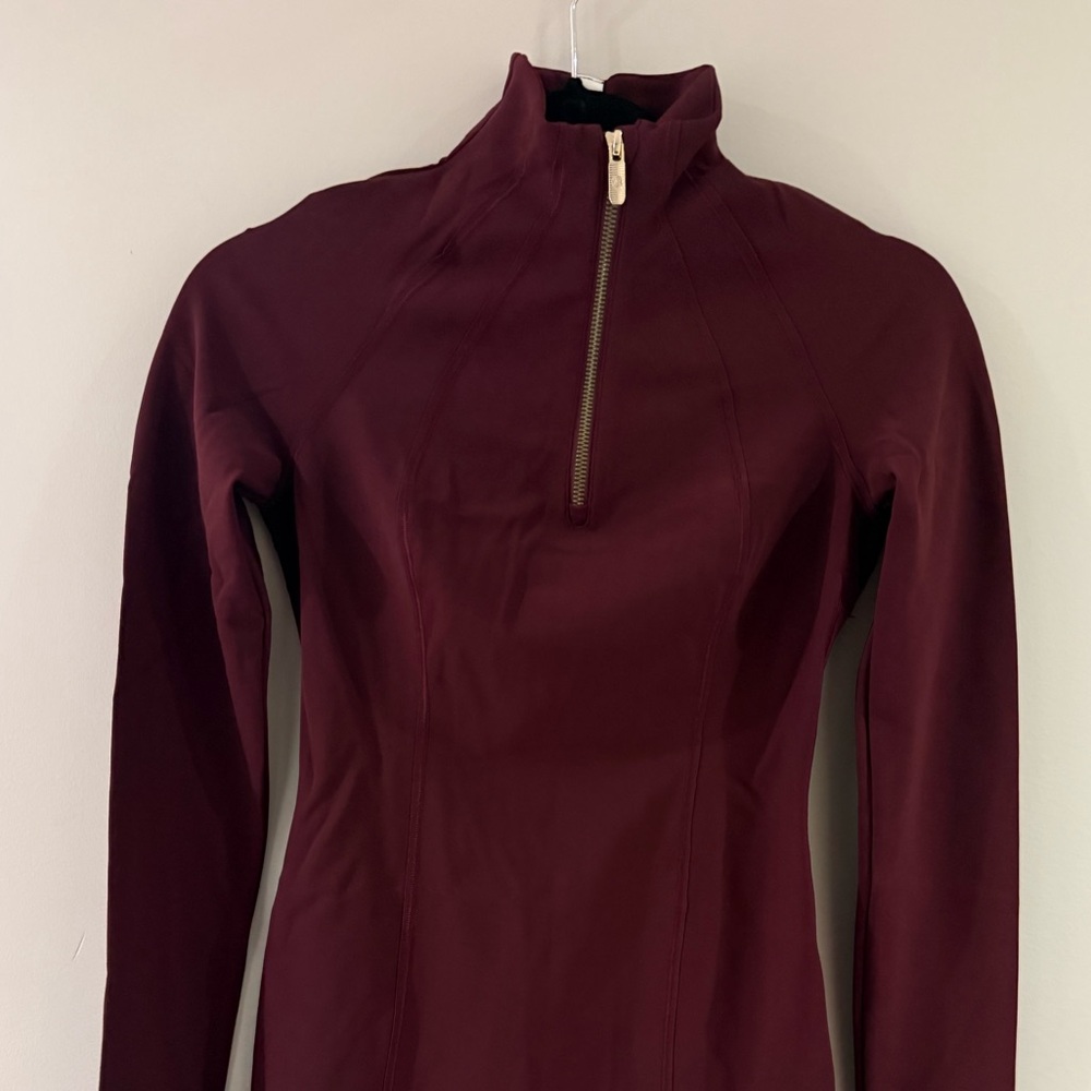 lululemon athletica Long Sleeve Half-Zip Dress in Deep Burgundy